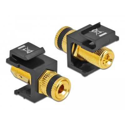 Delock Keystone module binding post  thread nut black / black