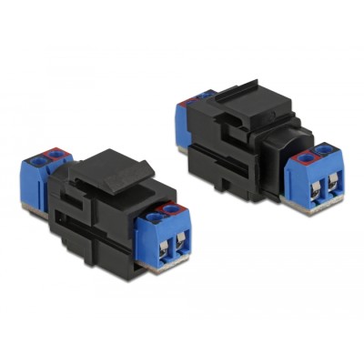 Delock Keystone module 2 pin terminalblock  terminalblock black