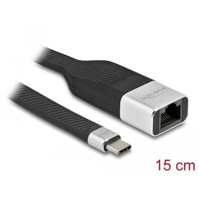 Delock FPC Flat Ribbon Cable USB Type-C™ to Gigabit LAN 10/100/1000 Mbps 15 cm
