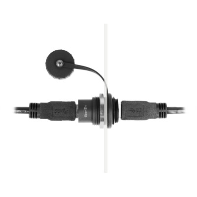 Delock USB 3.2 Gen 1 Type-A built-in connector with protective cap IP67 dust and waterproof 2