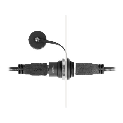 Delock USB 5 Gbps Type-A built-in connector with protective cap IP67 dust and waterproof