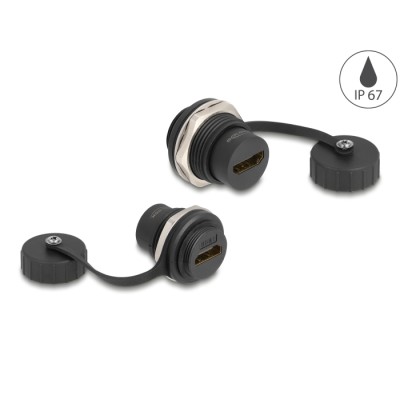 Delock HDMI-A built-in connector with protective cap IP67 dust and waterproof