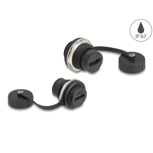 Delock HDMI-A built-in connector with protective cap IP67 dust and waterproof