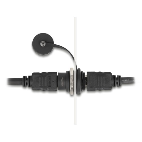 Delock HDMI-A built-in connector with protective cap IP67 dust and waterproof
