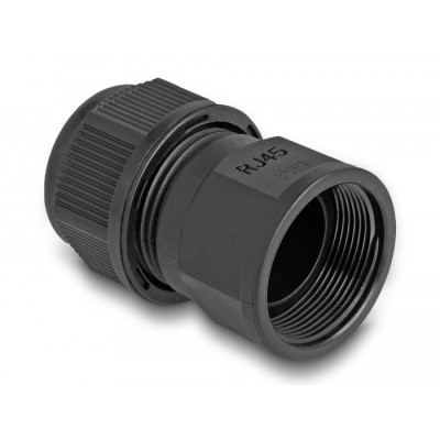 Delock Feed-through coupler for RJ45 network cables IP67 dust and waterproof black 2