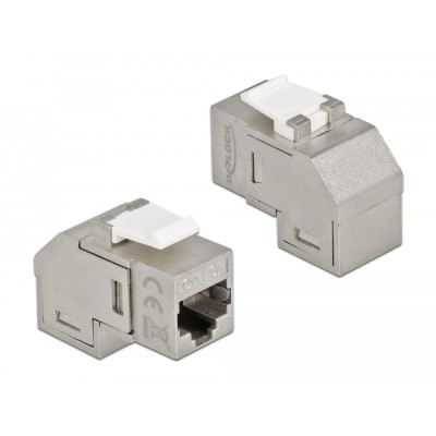 Delock Keystone Module RJ45 jack to RJ45 jack Cat.6A 90° angled