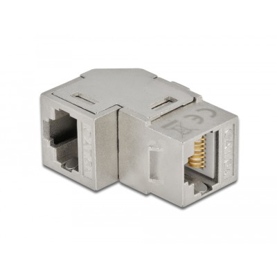 Delock Keystone Module RJ45 jack to RJ45 jack Cat.6A 90° angled 2