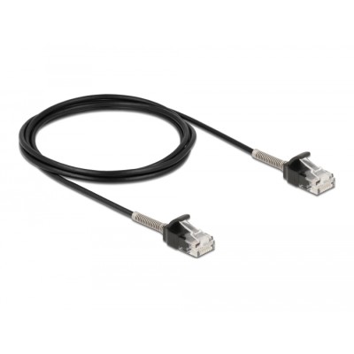 Delock Cable RJ45 plug to RJ45 plug with bend protection Cat.6A 2 m black 2