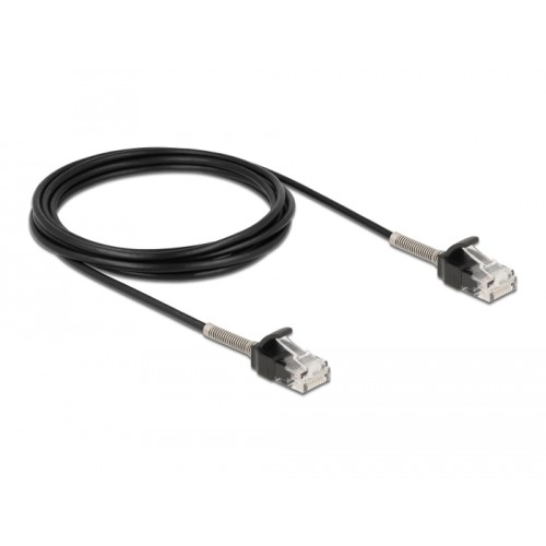 Delock Cable RJ45 plug to RJ45 plug with bend protection Cat.6A 3 m black