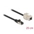 Delock Cable RJ45 plug to Keystone Module RJ45 jack Cat.6A 25 cm black