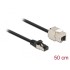 Delock Cable RJ45 plug to Keystone Module RJ45 jack Cat.6A 50 cm black