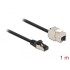 Delock Cable RJ45 plug to Keystone Module RJ45 jack Cat.6A 1 m black