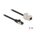 Delock Cable RJ45 plug to Keystone Module RJ45 jack Cat.6A 2 m black