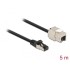 Delock Cable RJ45 plug to Keystone Module RJ45 jack Cat.6A 5 m black