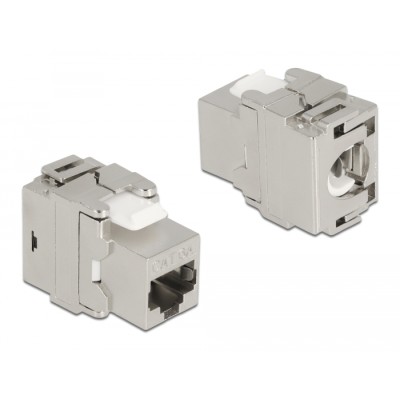 Delock Keystone Module RJ45 jack to LSA Cat.6A 180° toolfree metal