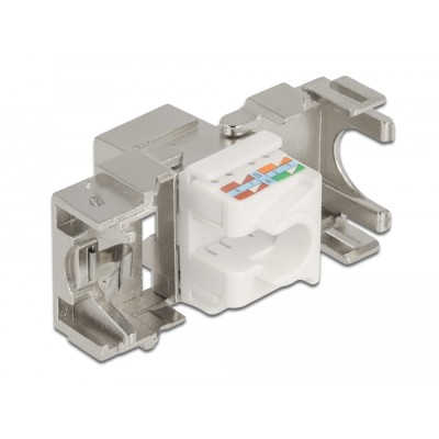 Delock Keystone Module RJ45 jack to LSA Cat.6A 180° toolfree metal 2