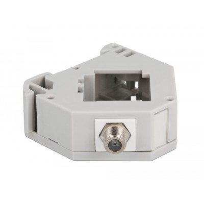 Delock DIN rail Adapter with Keystone F female to F female 2