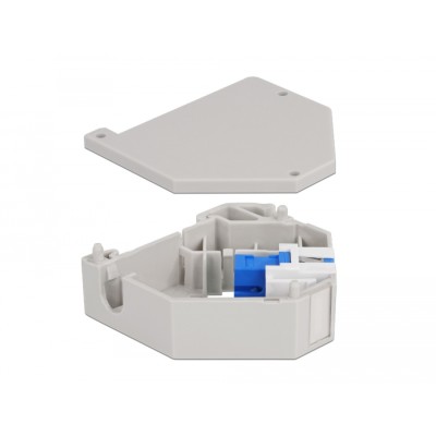 Delock DIN rail Adapter with Keystone SC Simplex female to SC Simplex female blue 2