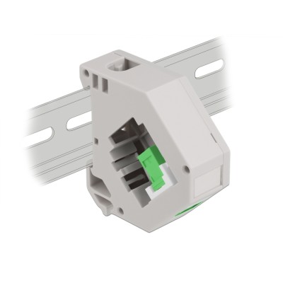 Delock DIN rail Adapter with Keystone SC Simplex female to SC Simplex female green