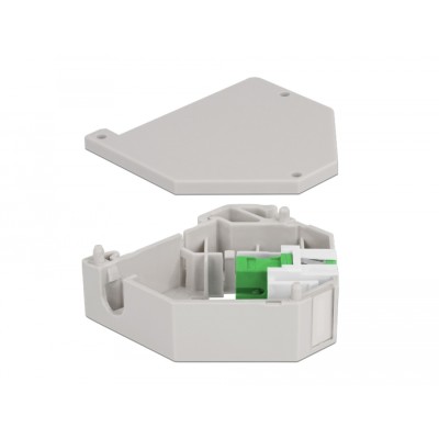 Delock DIN rail Adapter with Keystone SC Simplex female to SC Simplex female green 2