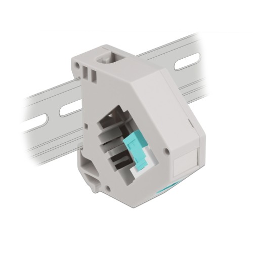 Delock DIN rail Adapter with Keystone SC Simplex female to SC Simplex female aqua