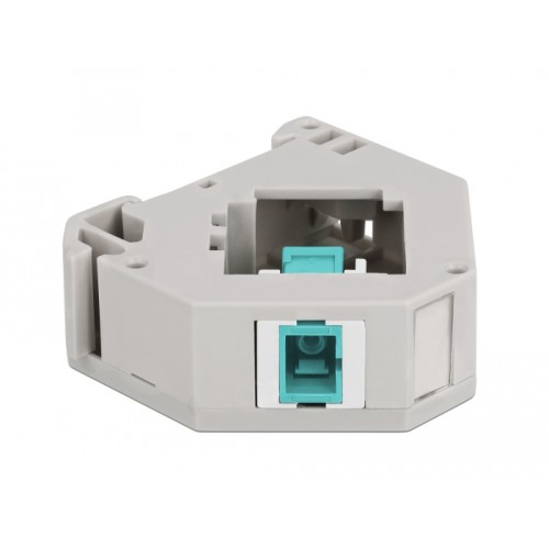 Delock DIN rail Adapter with Keystone SC Simplex female to SC Simplex female aqua