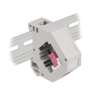 Delock DIN rail Adapter with Keystone SC Simplex female to SC Simplex female violet