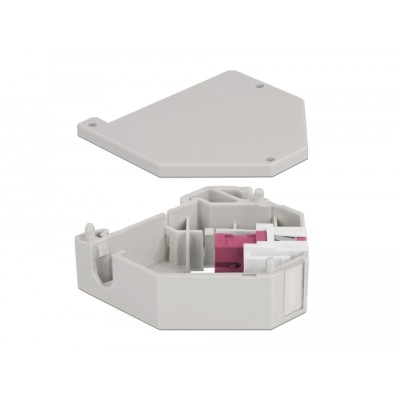 Delock DIN rail Adapter with Keystone SC Simplex female to SC Simplex female violet 2