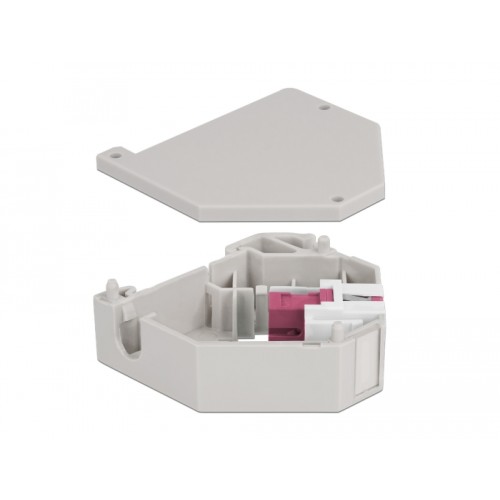 Delock DIN rail Adapter with Keystone SC Simplex female to SC Simplex female violet