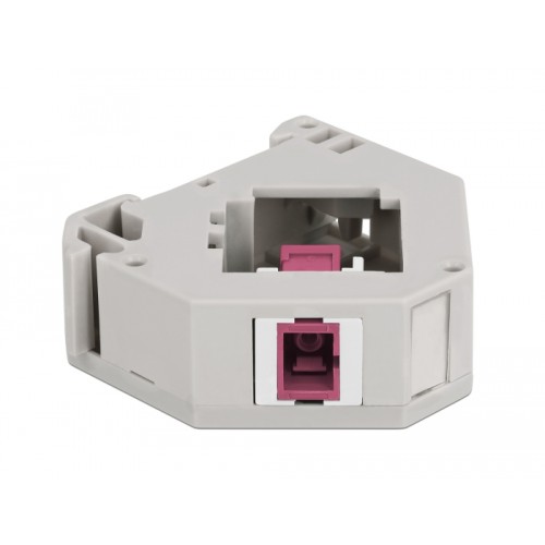 Delock DIN rail Adapter with Keystone SC Simplex female to SC Simplex female violet