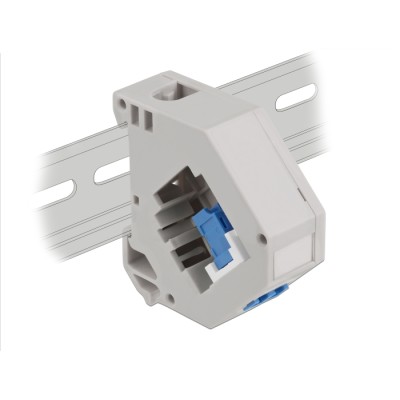 Delock DIN rail Adapter with Keystone LC Duplex female to LC Duplex female blue