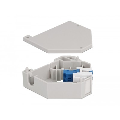 Delock DIN rail Adapter with Keystone LC Duplex female to LC Duplex female blue 2