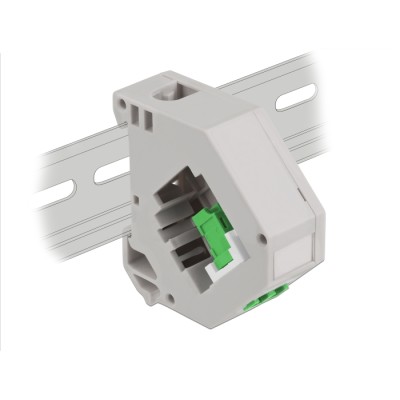 Delock DIN rail Adapter with Keystone LC Duplex female to LC Duplex female green