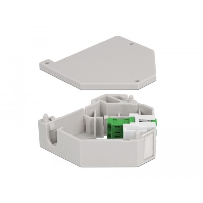 Delock DIN rail Adapter with Keystone LC Duplex female to LC Duplex female green 2