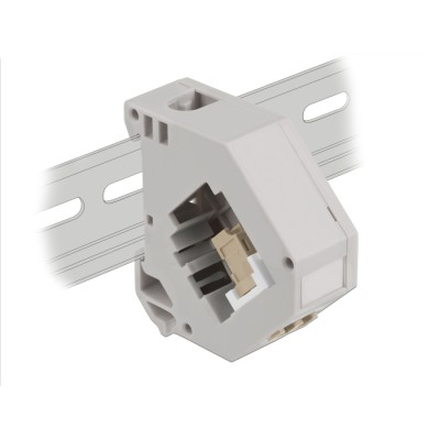 Delock DIN rail Adapter with Keystone LC Duplex female to LC Duplex female beige