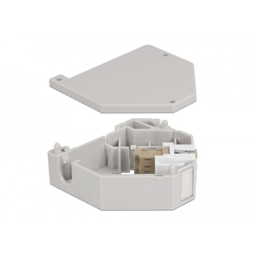 Delock DIN rail Adapter with Keystone LC Duplex female to LC Duplex female beige