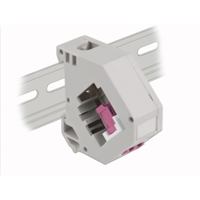 Delock DIN rail Adapter with Keystone LC Duplex female to LC Duplex female violet