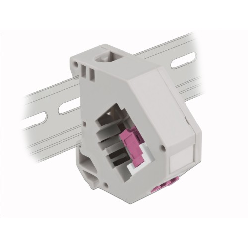 Delock DIN rail Adapter with Keystone LC Duplex female to LC Duplex female violet