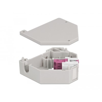 Delock DIN rail Adapter with Keystone LC Duplex female to LC Duplex female violet 2