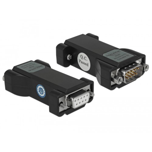 Delock Converter 1 x Serial RS-232 DB9 female to 1 x Serial TTL / CMOS 5 V DB9 male with ESD protection 3 kV and extended temper
