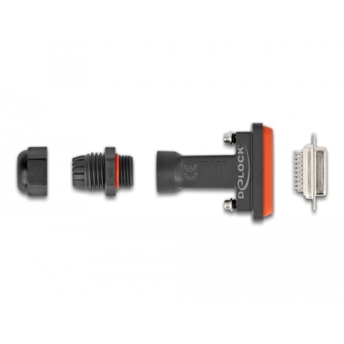 Delock D-Sub HD 26 pin female with housing IP67 waterproof