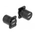 Delock D-Type Module USB 2.0 Type-A 2 x female to 2 x female