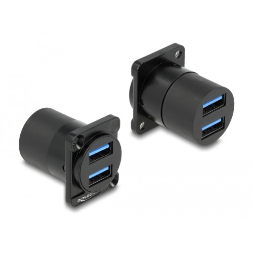 Delock D-Type Module USB 3.2 Gen 1 Type-A 2 x female to 2 x female