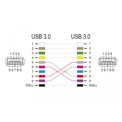 Delock D-Type Module USB 3.2 Gen 1 Type-A 2 x female to 2 x female 2