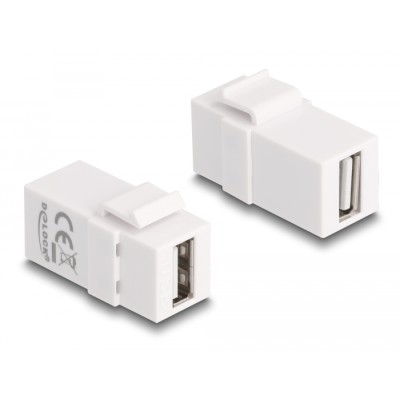 Delock Keystone Module USB 2.0 A female to USB 2.0 A female white