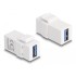 Delock Keystone Module USB 5 Gbps A female to USB 5 Gbps A female white (1:1)