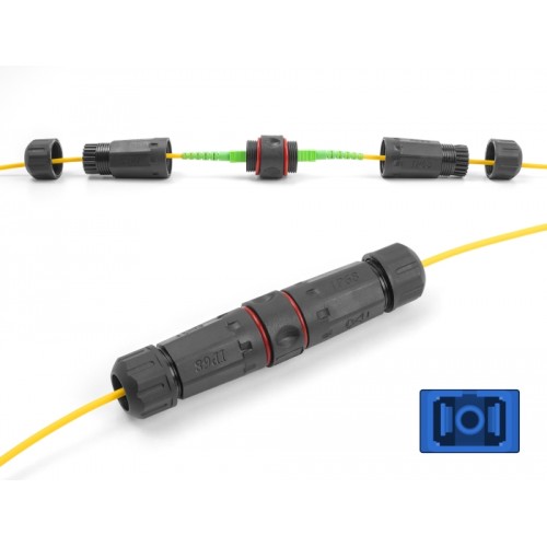 Delock Optical Fiber Cable Connector SC Simplex female to SC Simplex female UPC waterproof
