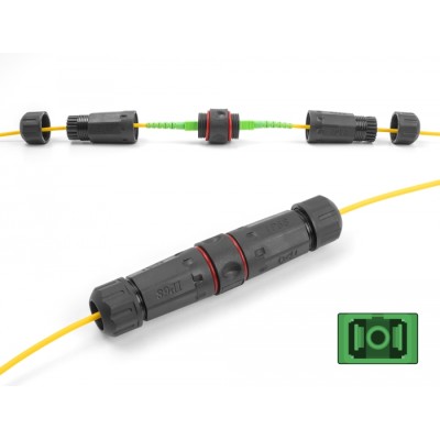 Delock Optical Fiber Cable Connector SC Simplex female to SC Simplex female APC waterproof