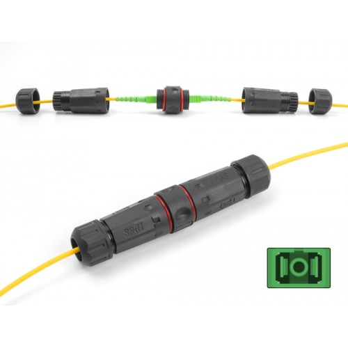 Delock Optical Fiber Cable Connector SC Simplex female to SC Simplex female APC waterproof