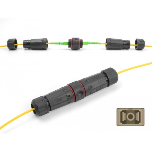 Delock Optical Fiber Cable Connector SC Simplex female to SC Simplex female OM1/OM2 waterproof